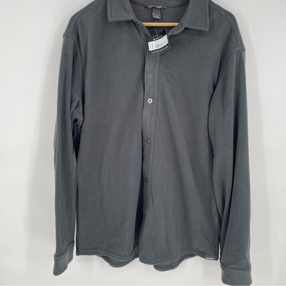 Eddie Bauer Men’s Fleece Jacket Button Up Gorpcore Outdoor Hiking Camping Gray L